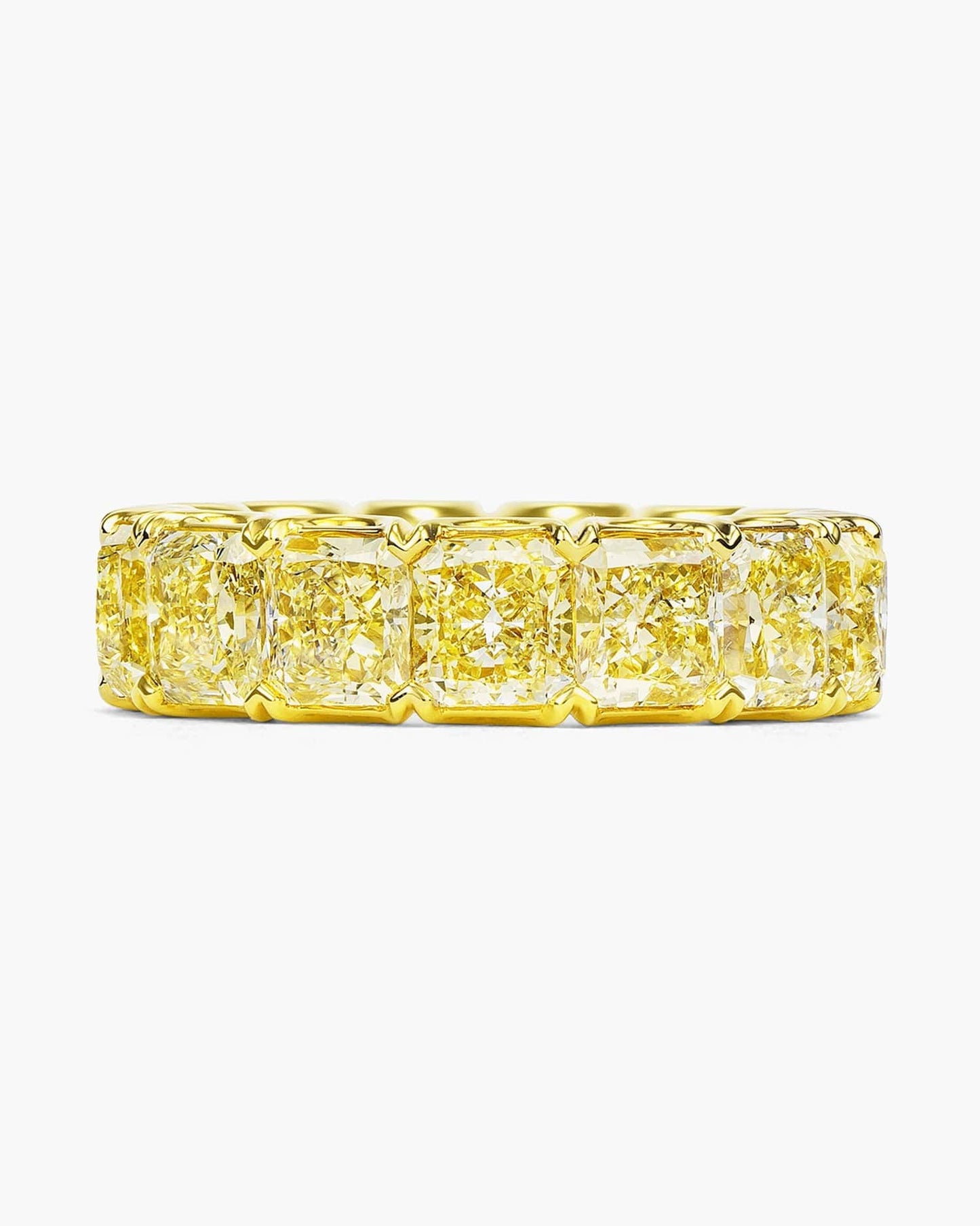 Radiant Cut Fancy Intense Yellow Diamond Eternity Ring (0.60 carat)