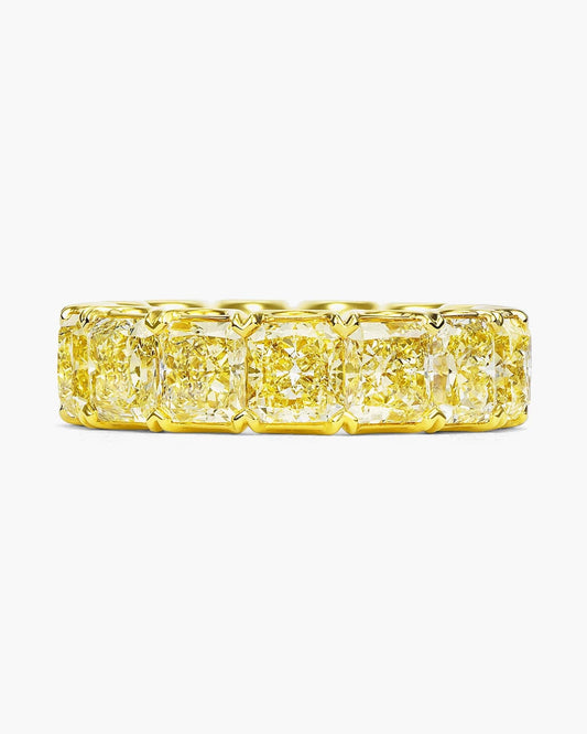 Radiant Cut Fancy Intense Yellow Diamond Eternity Ring (0.60 carat)