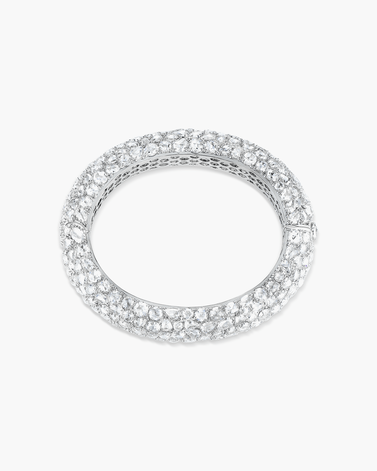 Oval, Round and Pear Shape Rose Cut Diamond Bangle