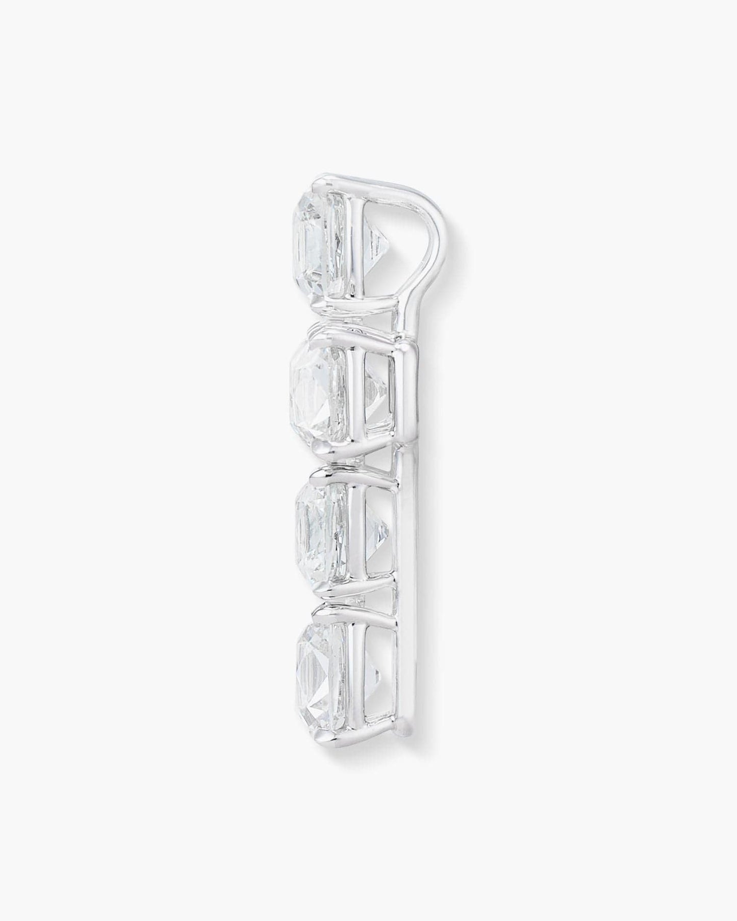 Antique Cushion Cut Diamond Cross Pendant Necklace, 6.07 carats