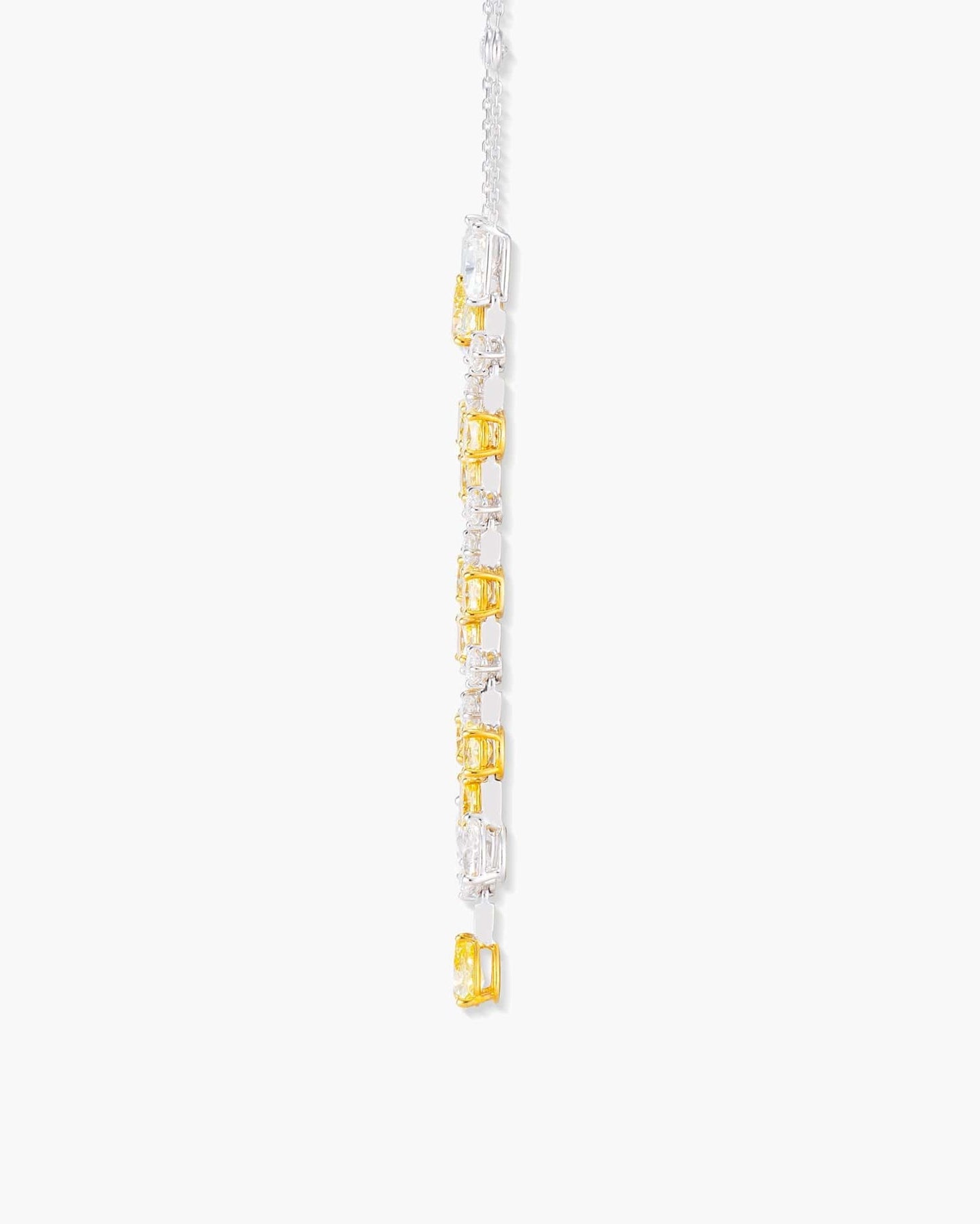 Fancy Shaped Yellow and White Diamond Necklace, 8.60 carats