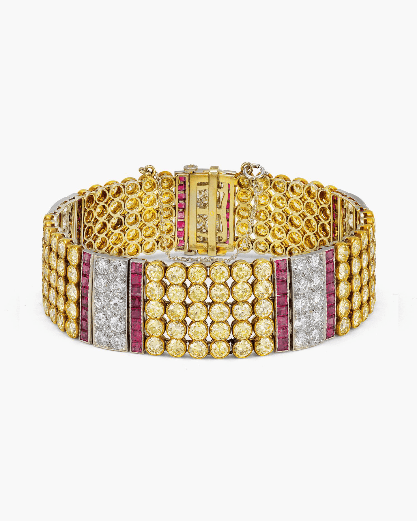 Art Deco Yellow Diamond and Ruby Bracelet by Black Starr & Frost