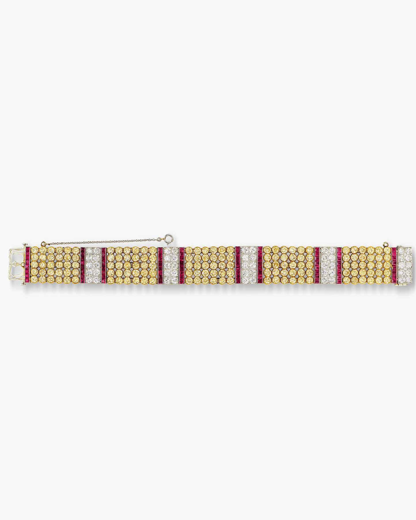 Art Deco Yellow Diamond and Ruby Bracelet by Black Starr & Frost