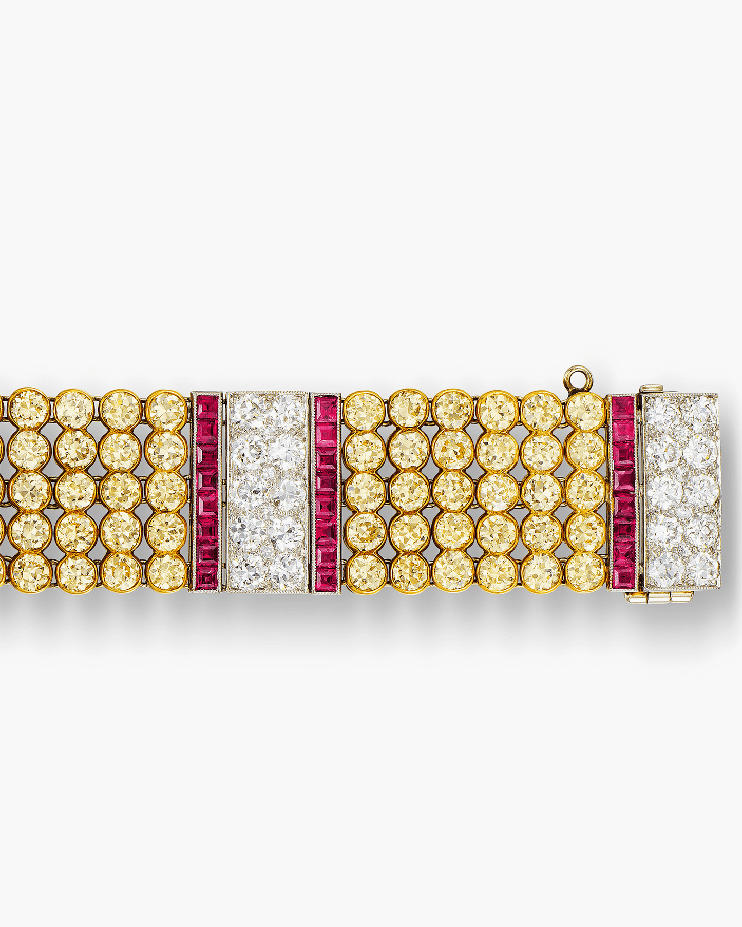 Art Deco Yellow Diamond and Ruby Bracelet by Black Starr & Frost