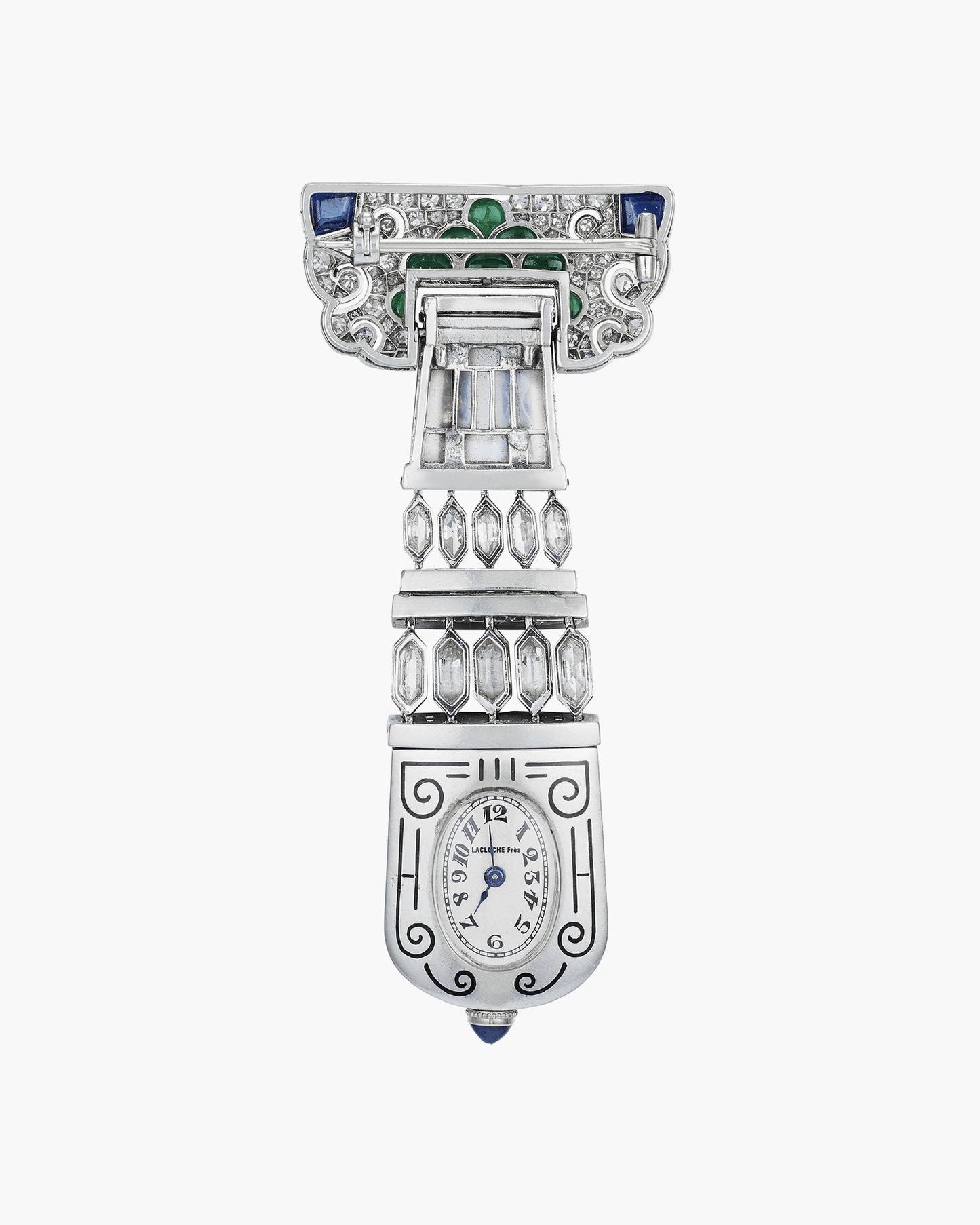 Art Deco Lapel Watch by Lacloche Frères