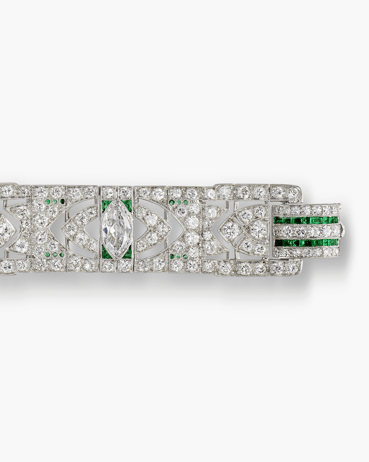 Art Deco Diamond and Emerald Bracelet