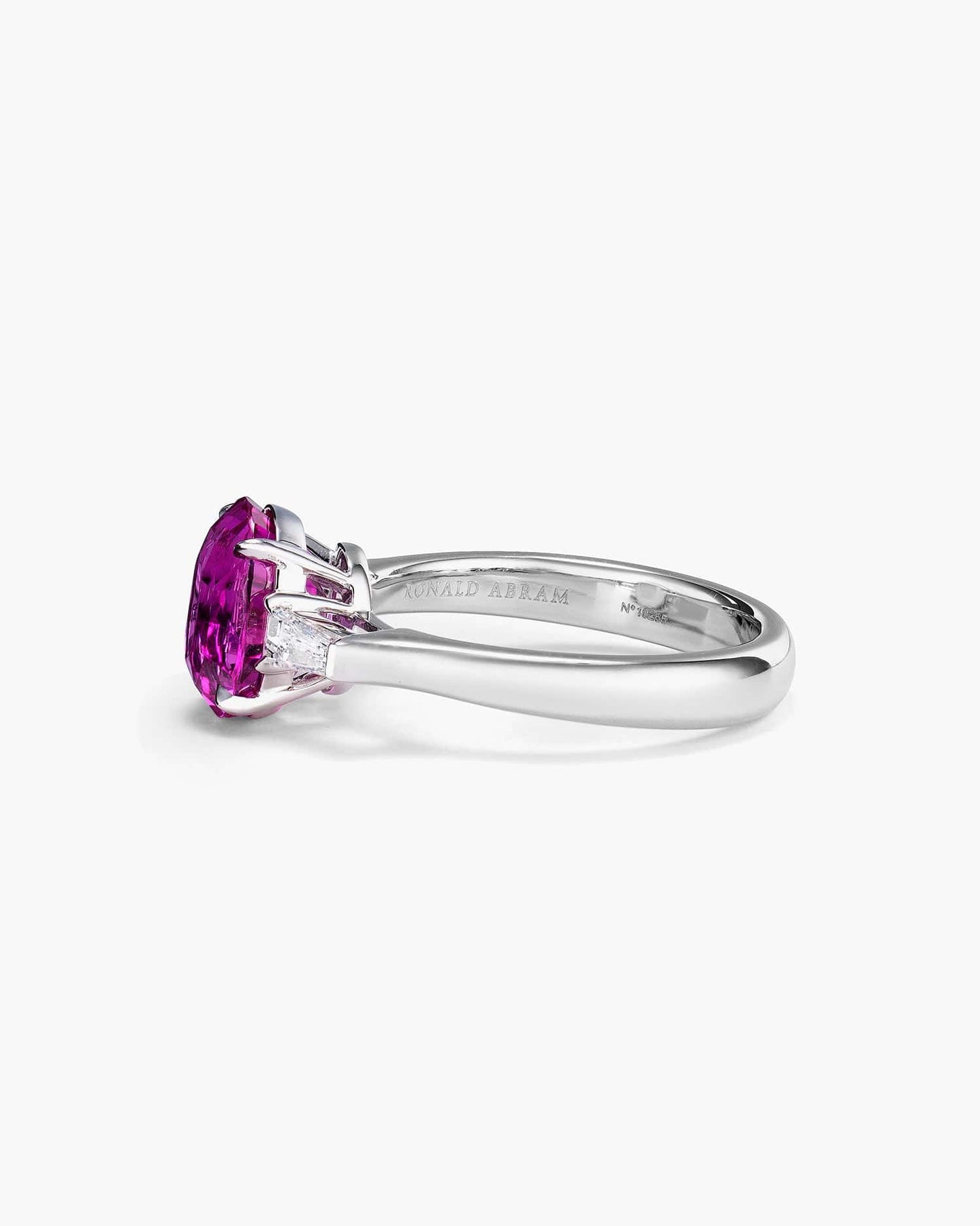 3.25 carat Oval Shape Ceylon Pink Sapphire and Diamond Ring