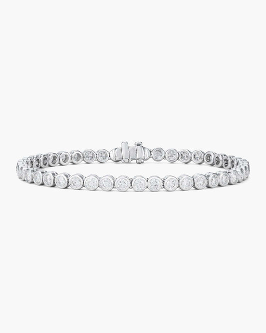 Round Brilliant Cut Diamond White Gold Bracelet (0.08 carat)