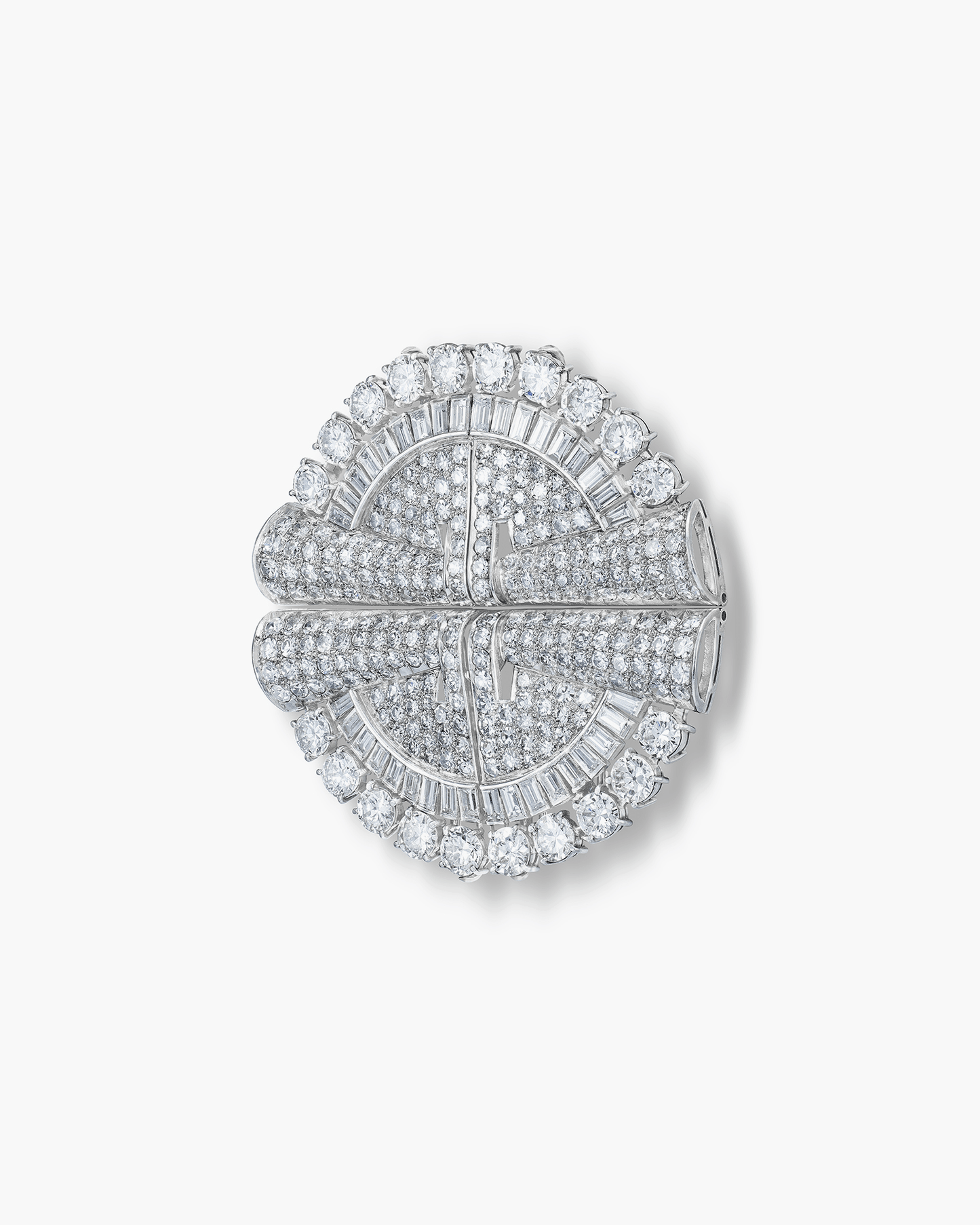 Art Deco Diamond Triple Clip Brooch