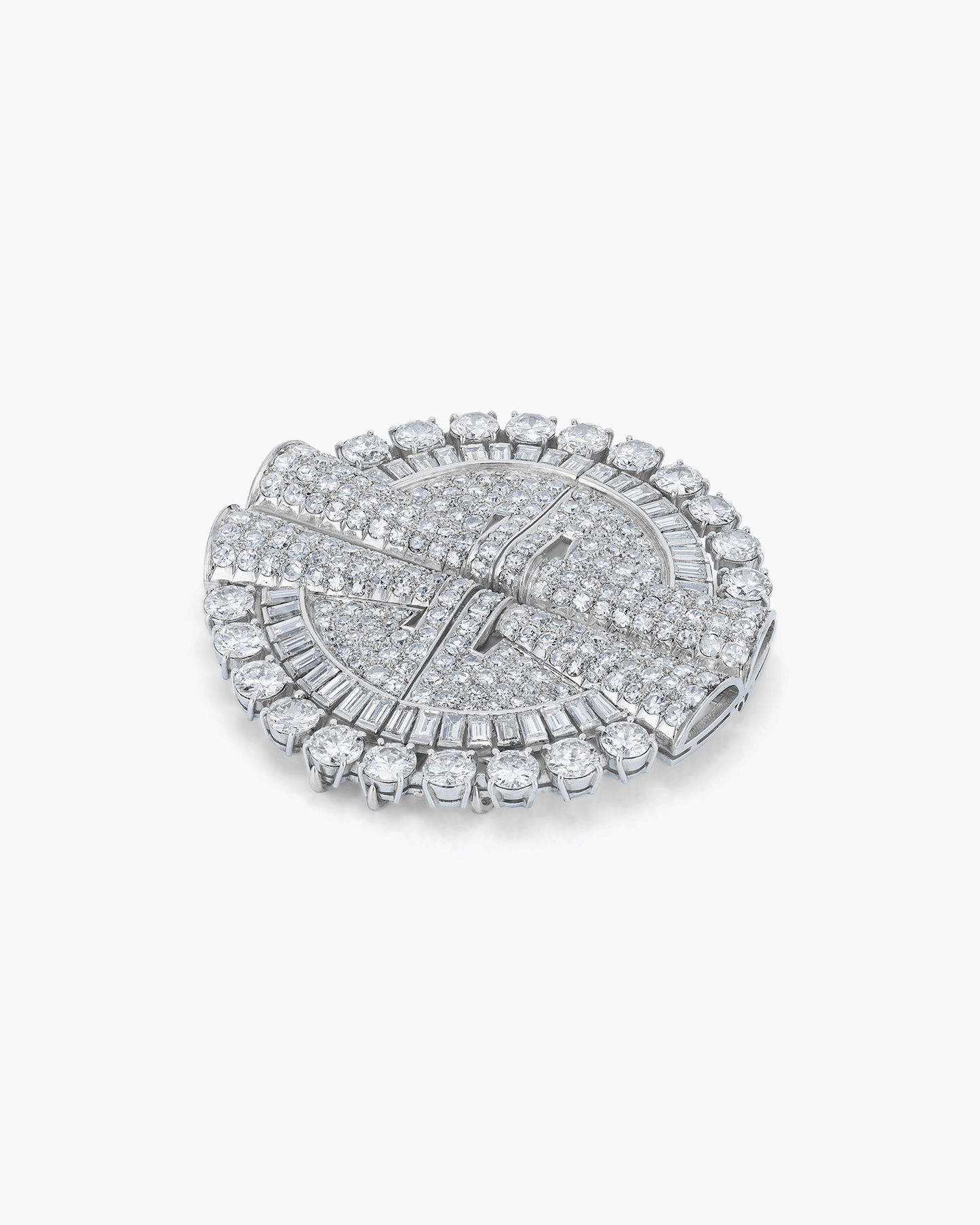 Art Deco Diamond Triple Clip Brooch