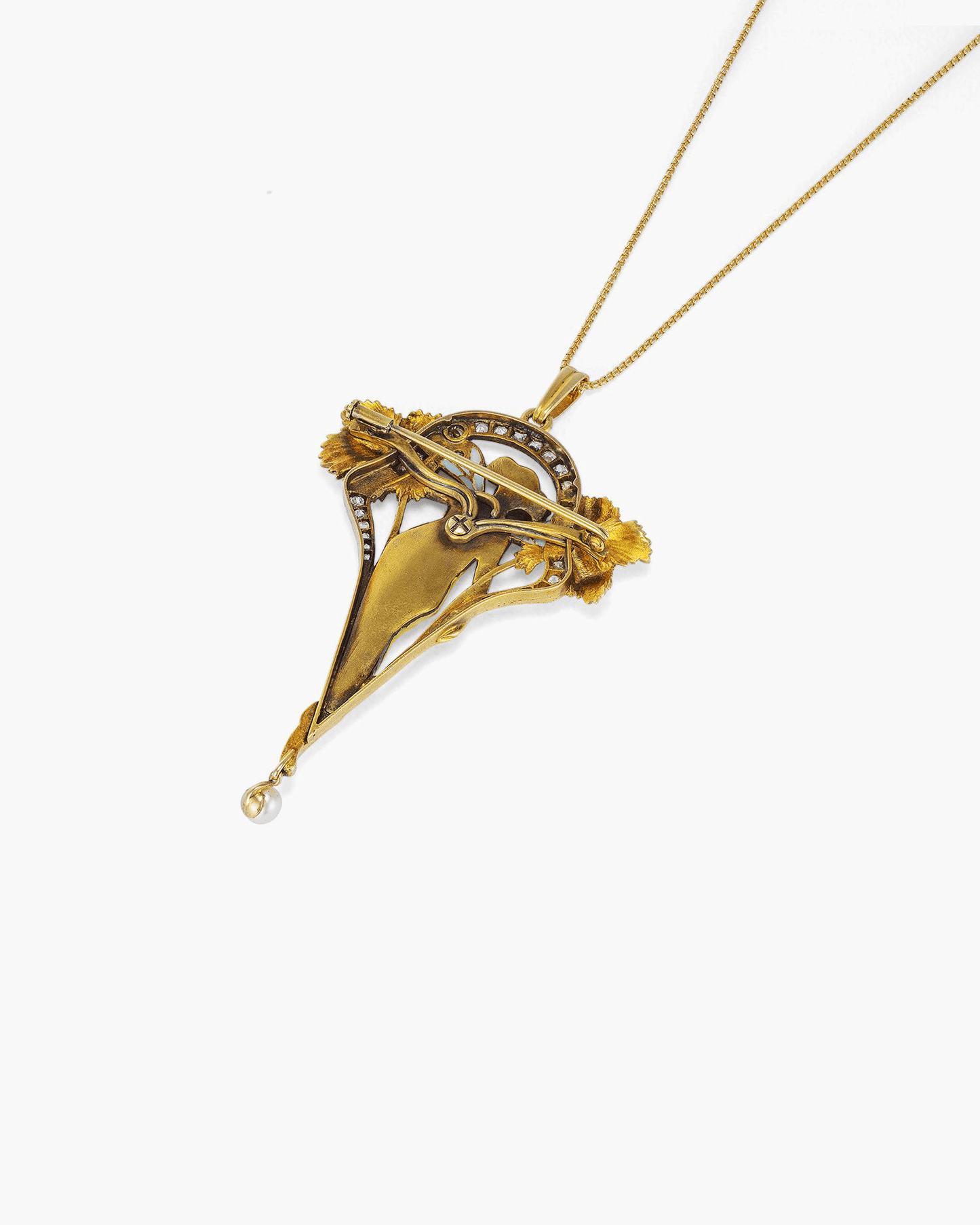 Art Nouveau Plique-à-jour Diamond Pendant by Masriera y Carreras