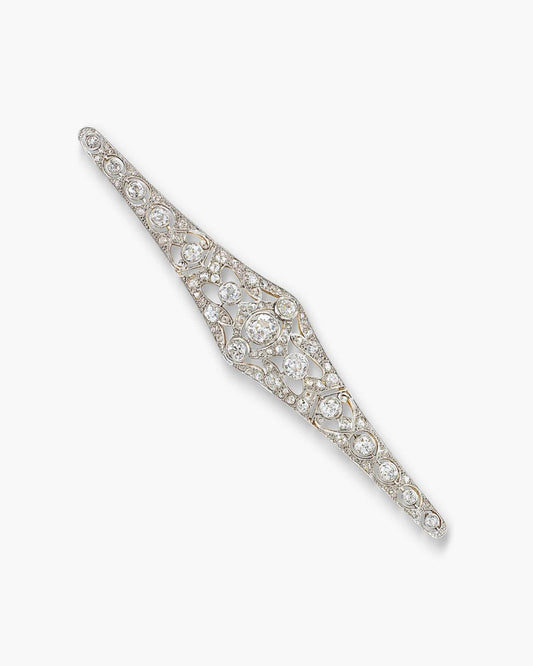 Edwardian Diamond Art Deco Brooch