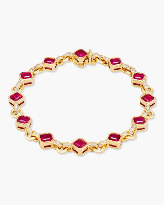 Burmese Ruby and Diamond Bracelet