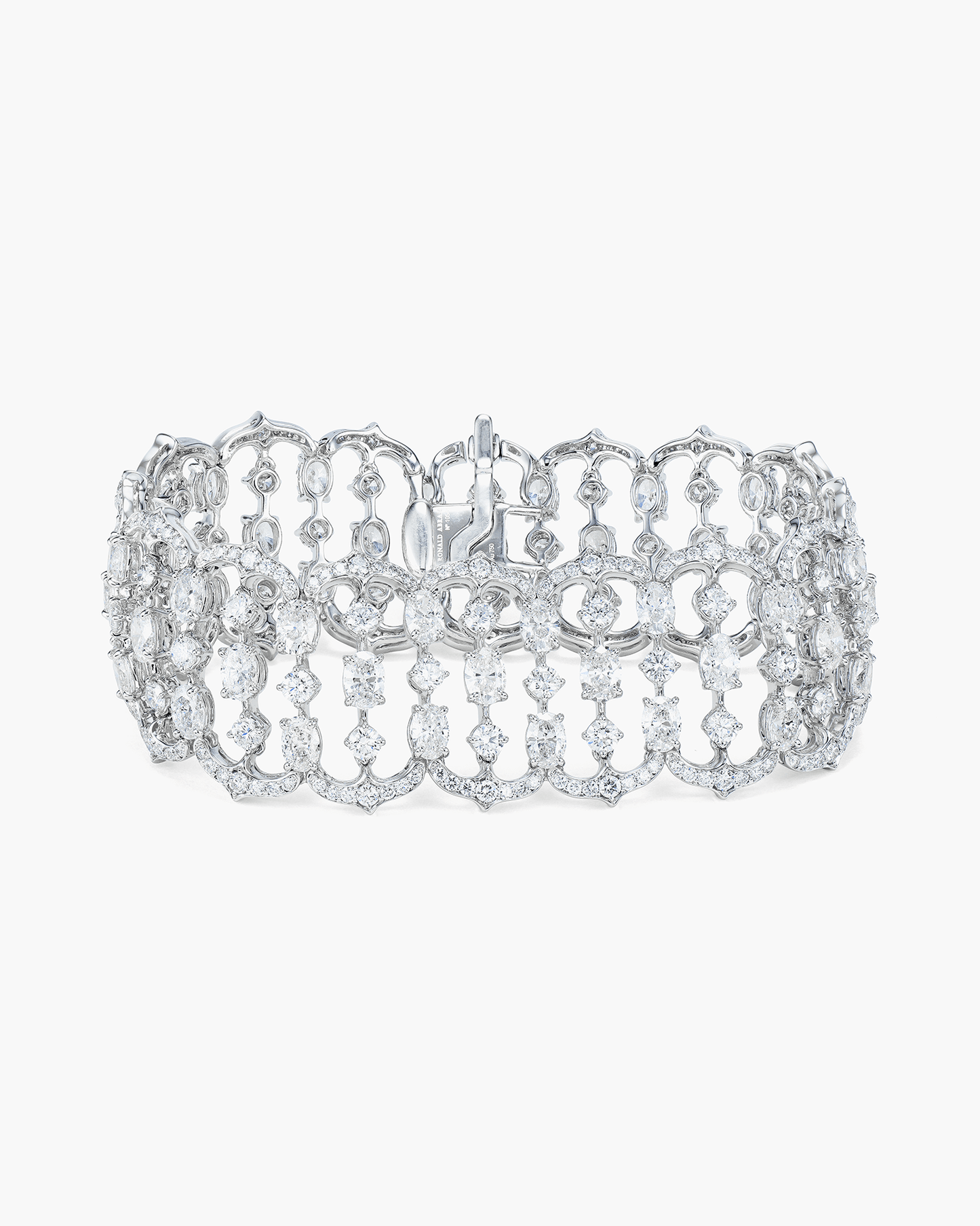 Oval Shape and Round Diamond Arch Bracelet