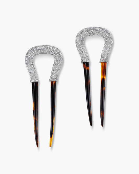 Edwardian Diamond and Tortoise Shell Hair Combs by Boucheron