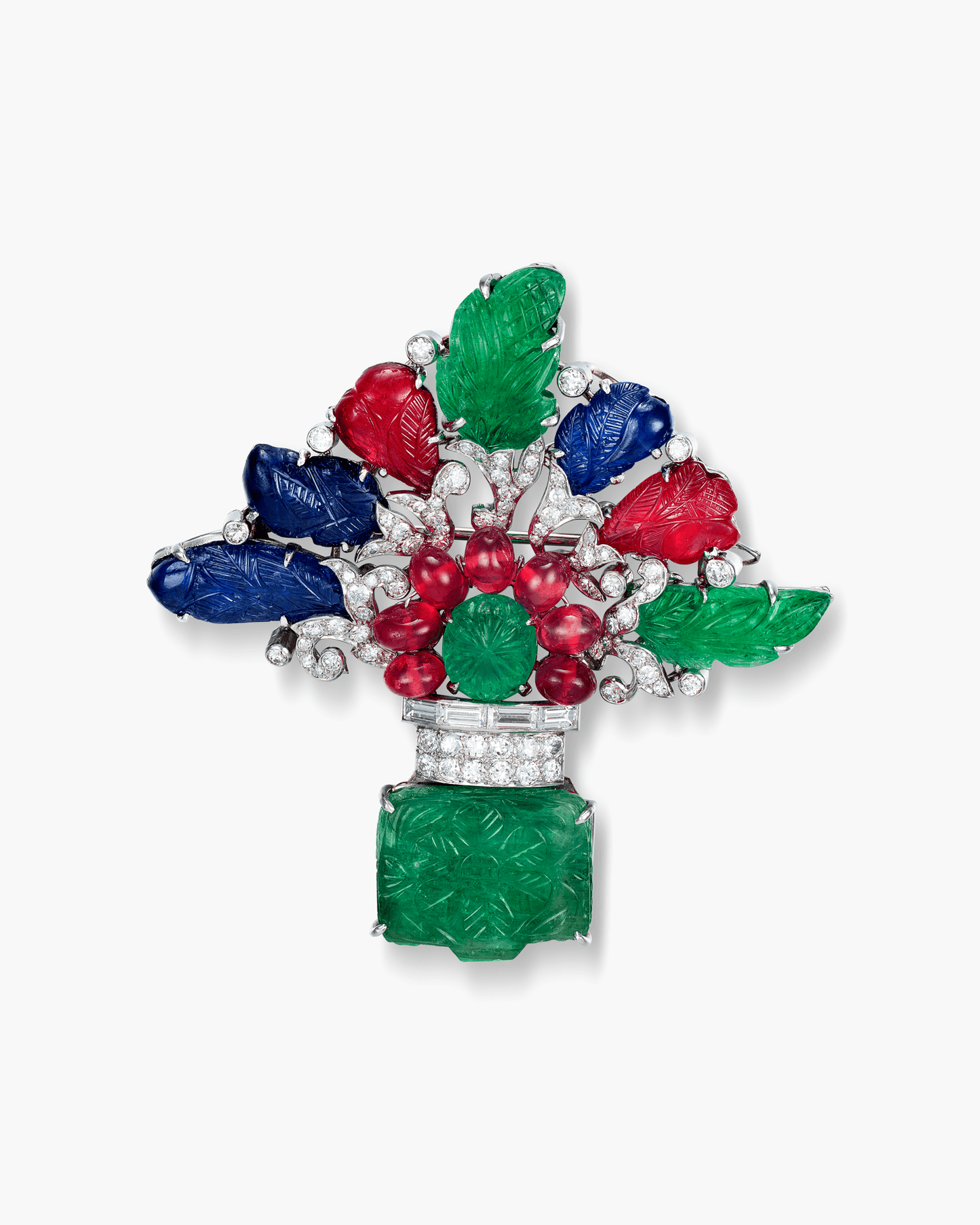 Art Deco Multi-Gem Tutti Frutti Brooch