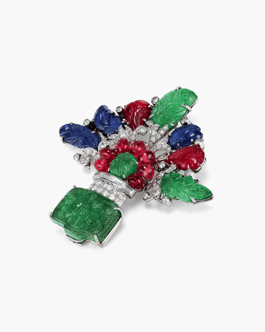 Art Deco Multi-Gem Tutti Frutti Brooch