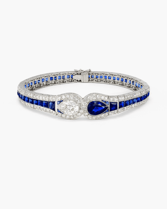 Art Deco Diamond and Sapphire Bracelet by Lacloche