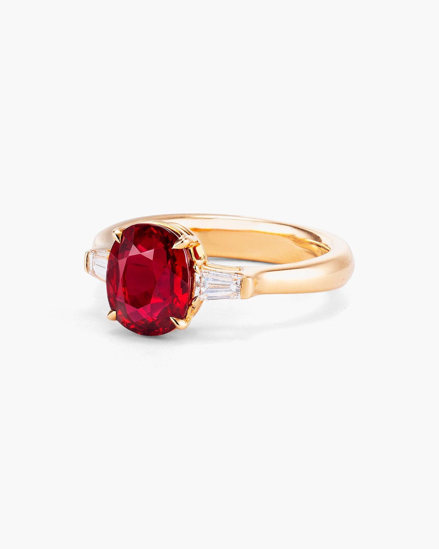 2.54 carat Oval Shape Mozambique Ruby and Diamond Ring