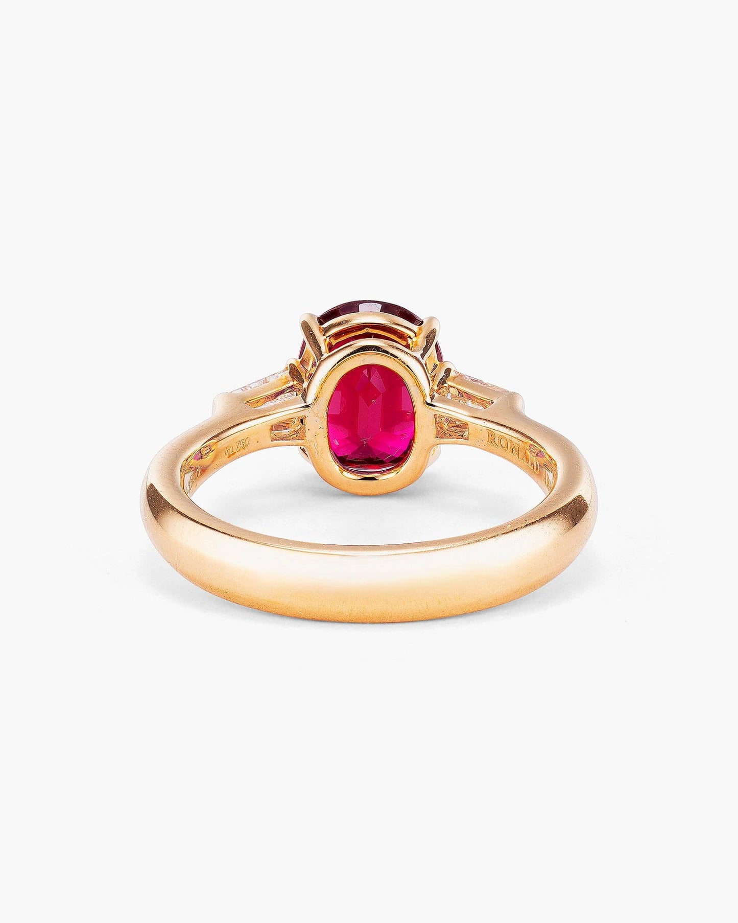 2.54 carat Oval Shape Mozambique Ruby and Diamond Ring