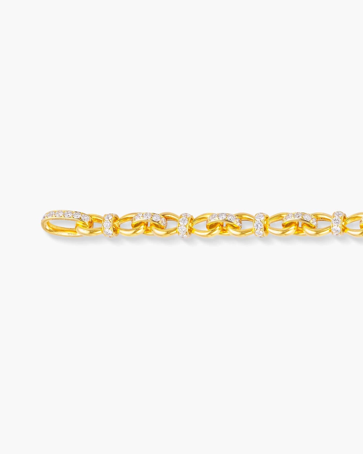 Yellow Gold Diamond Rope Bracelet with Cross Charm