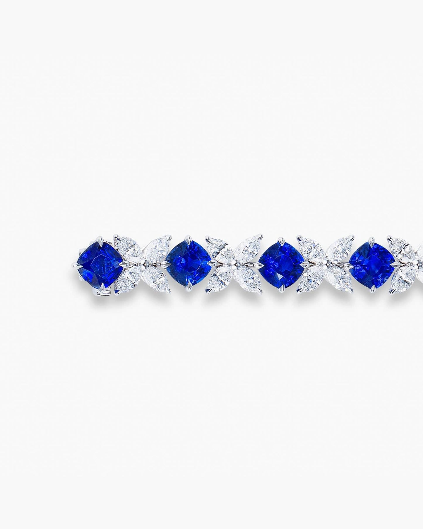 Cushion Cut Sapphire and Diamond Bracelet (1.18 carat)