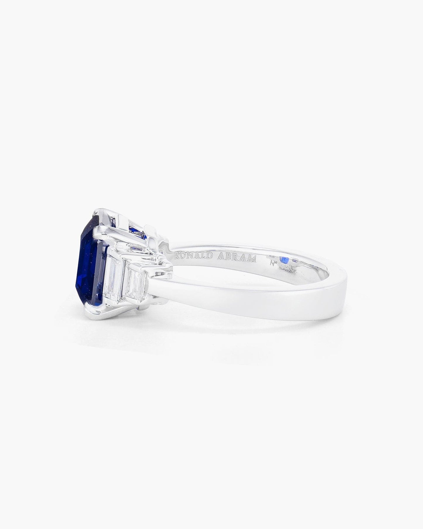 4.08 carat Asscher Cut Sapphire and Diamond Ring