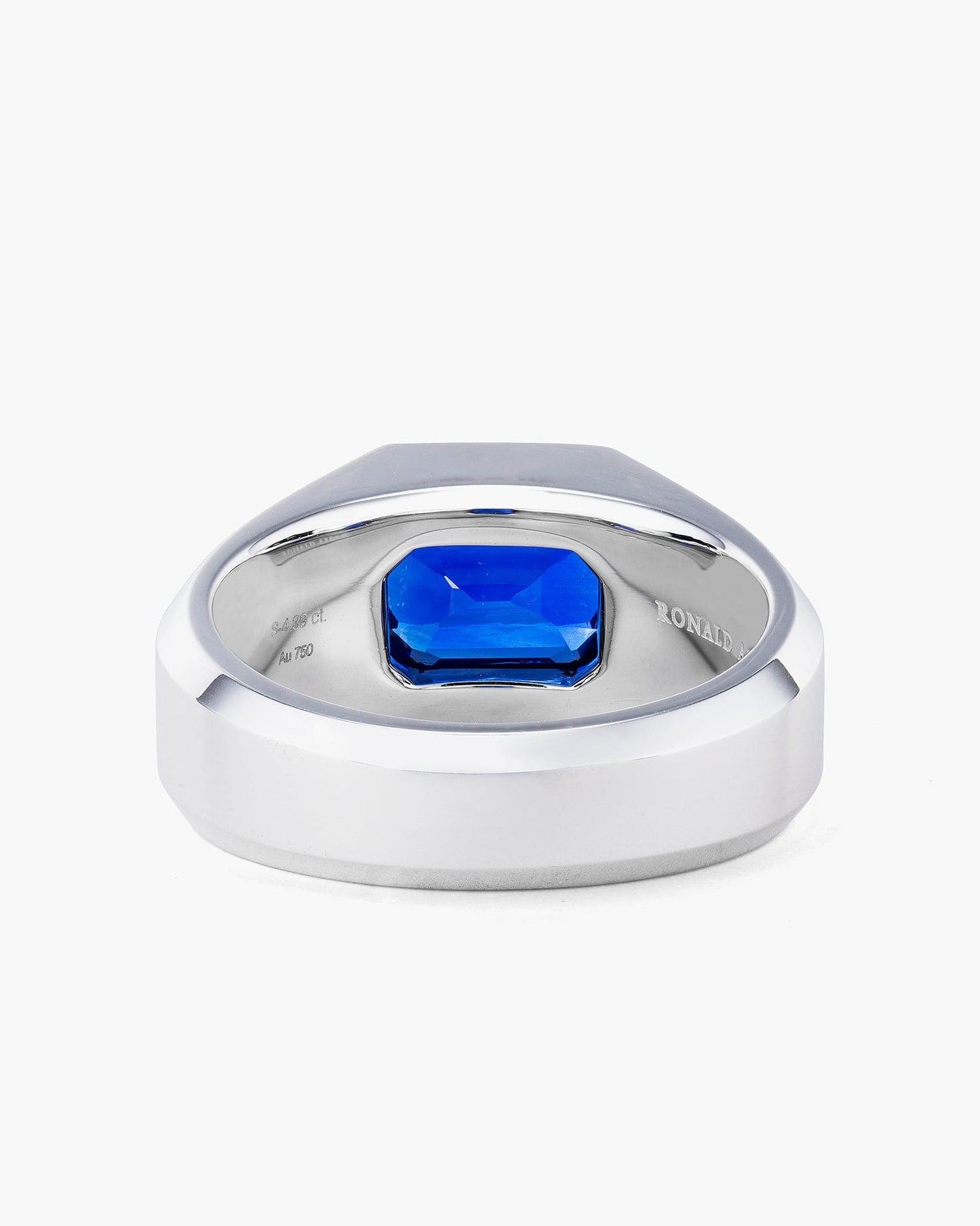 4.39 carat Emerald Cut Ceylon Sapphire Gentlemen's Ring