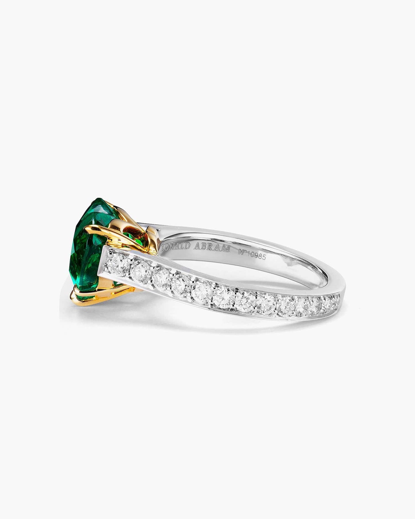 3.09 carat Heart Shape Colombian Emerald and Diamond Ring