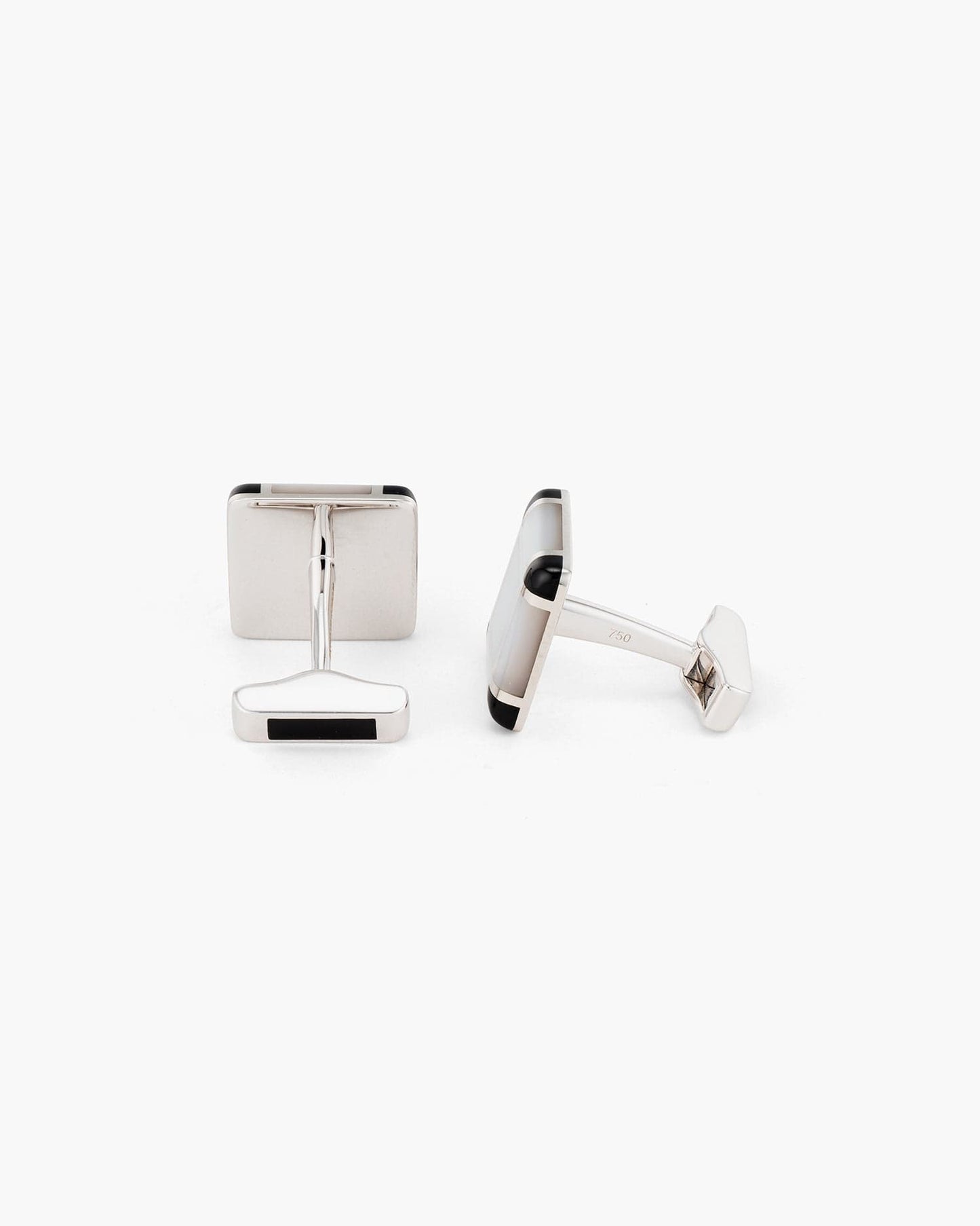 Mother of Pearl and Onyx Checkerboard Cufflinks