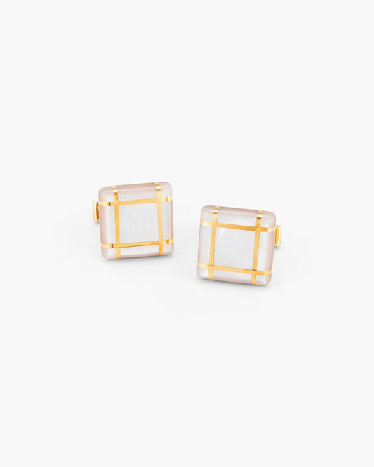 Mother of Pearl Checkerboard Cufflinks