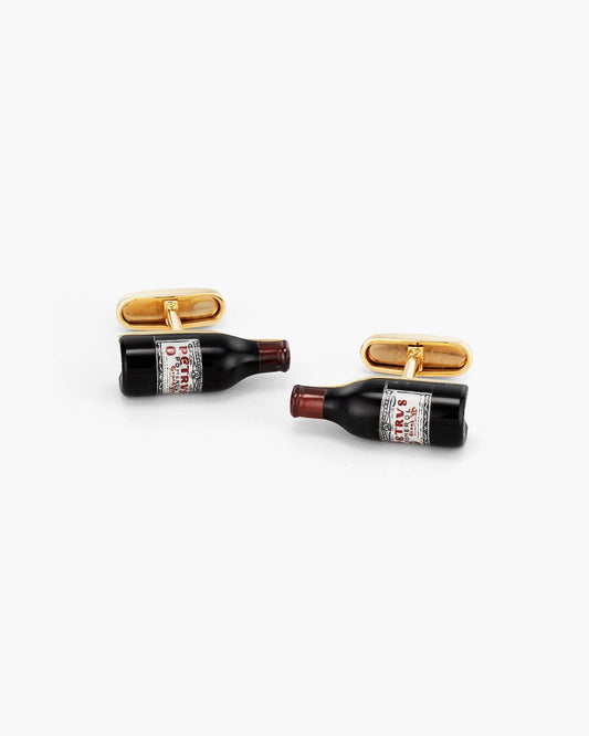 Hand Painted Wine Bottle Cufflinks