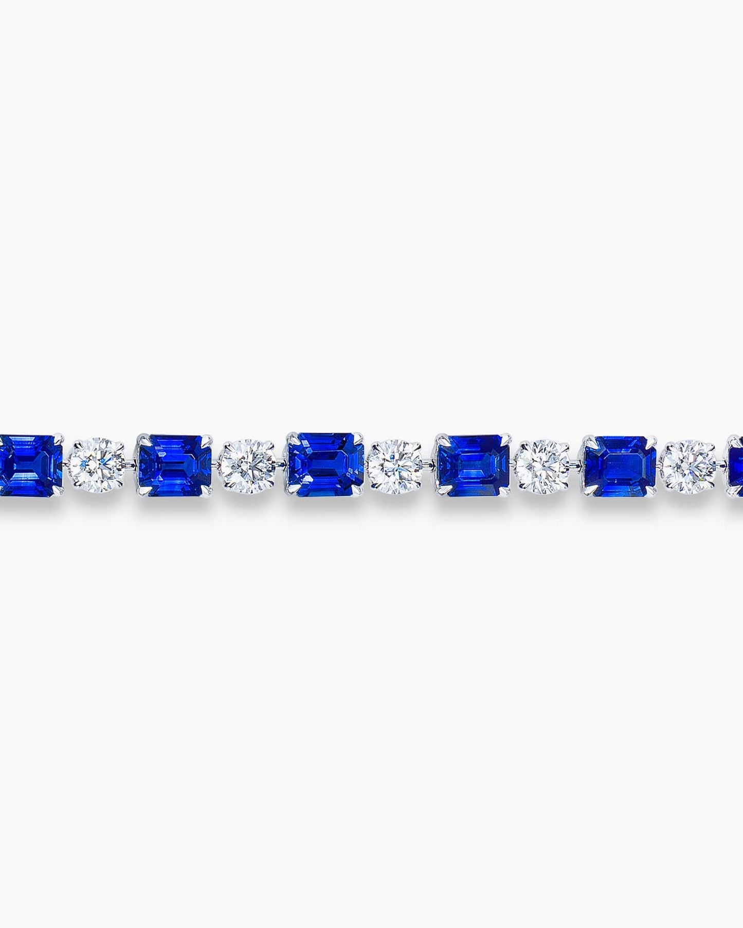 Emerald Cut Sapphire and Diamond Bracelet (0.95 carat)