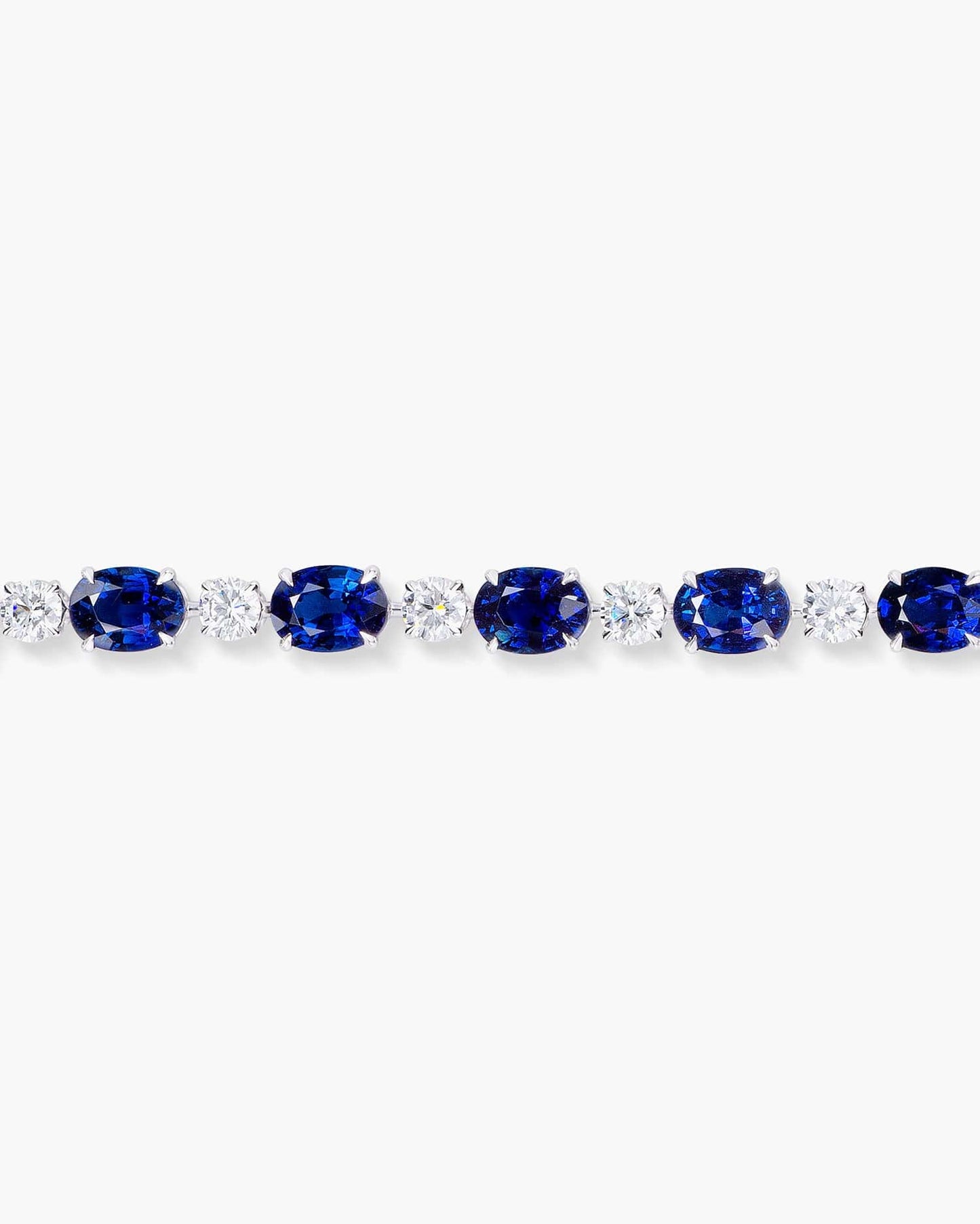 Oval Shape Sapphire and Diamond Bracelet (1.20 carat)
