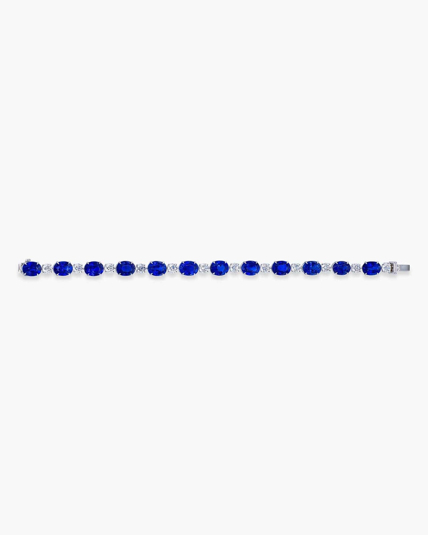 Oval Shape Sapphire and Diamond Bracelet (1.70 carat)