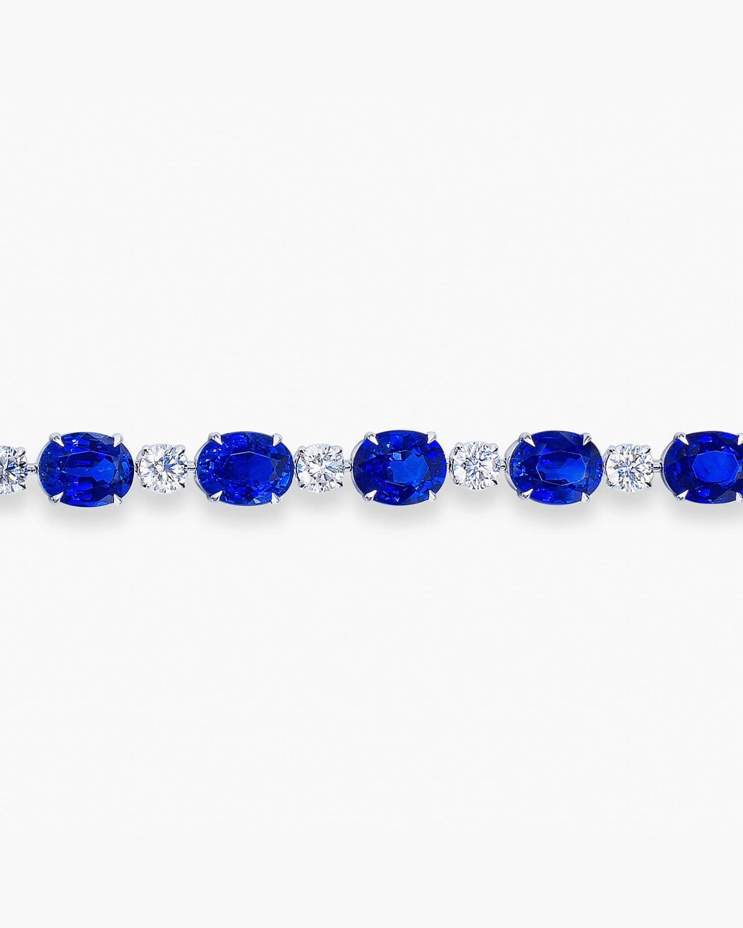 Oval Shape Sapphire and Diamond Bracelet (1.70 carat)