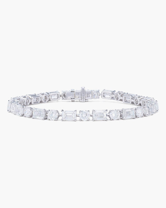 Emerald Cut and Round Brilliant Cut Diamond Bracelet (0.50 carat)