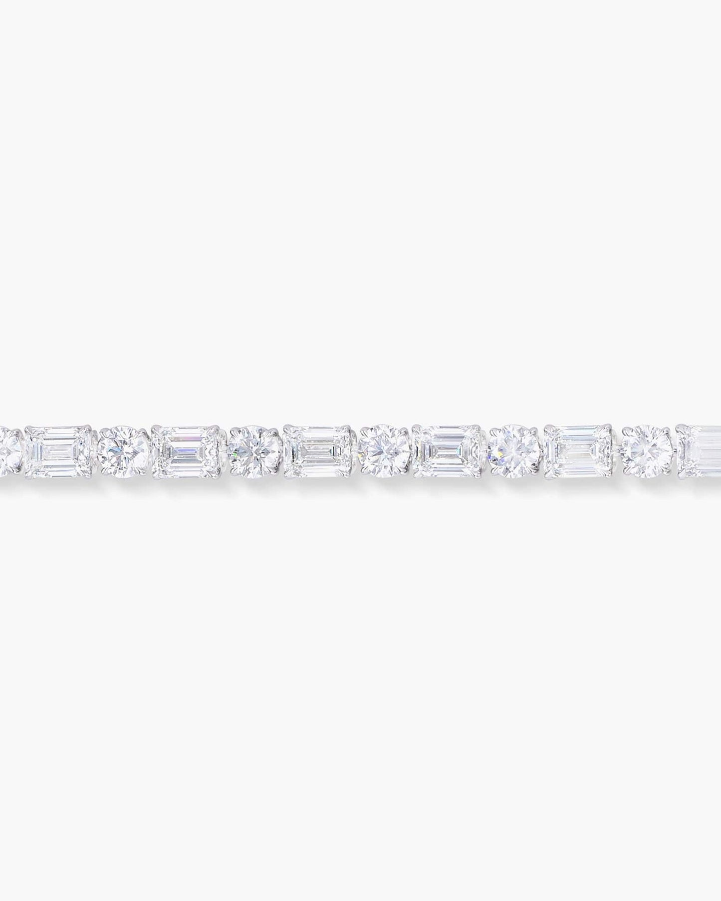 Emerald Cut and Round Brilliant Cut Diamond Bracelet (0.70 carat)
