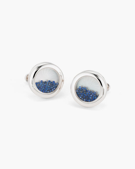 Sapphire and Mother of Pearl Floating Cufflinks