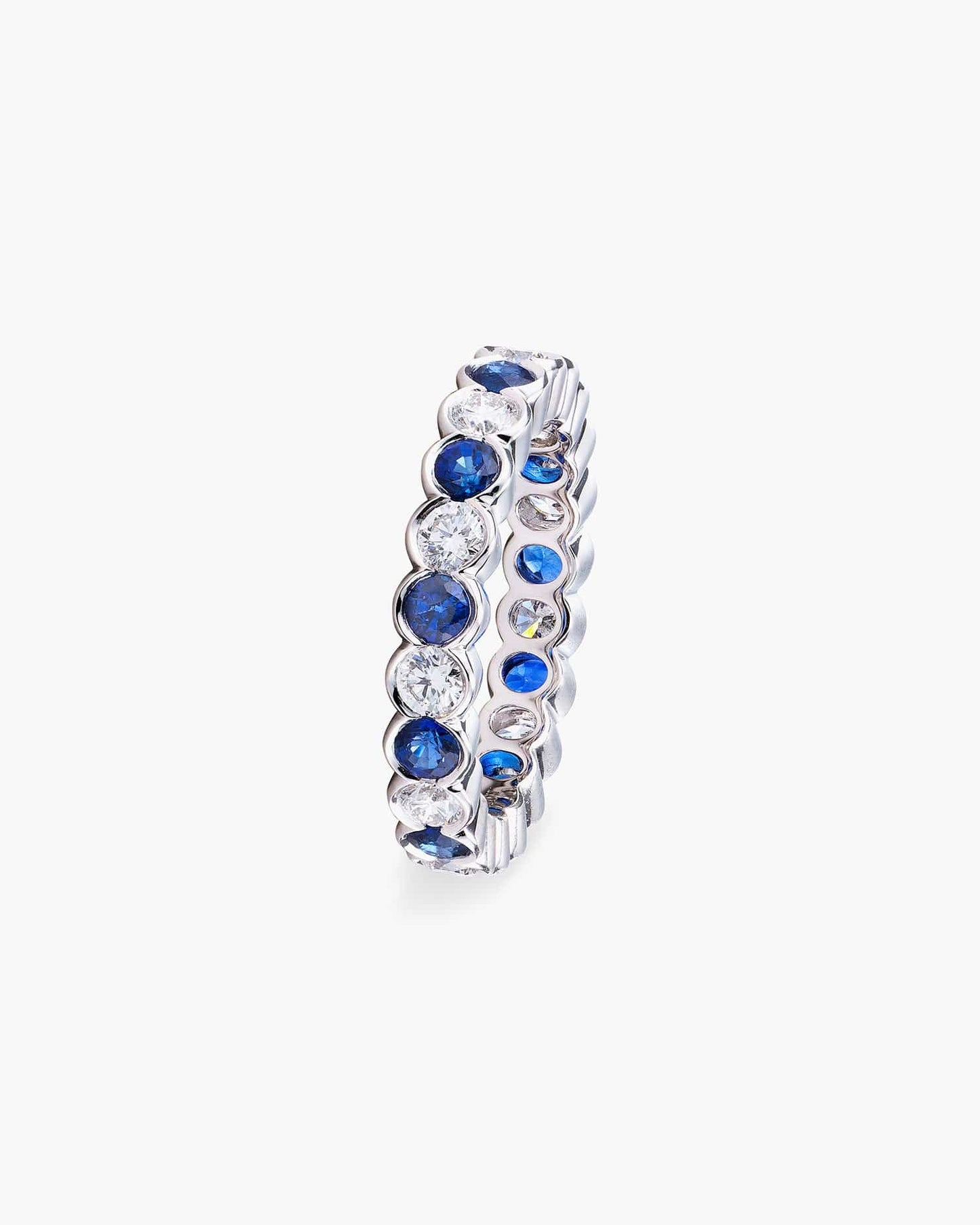 Round Cut Sapphire and Diamond Eternity Ring (0.12 carat)