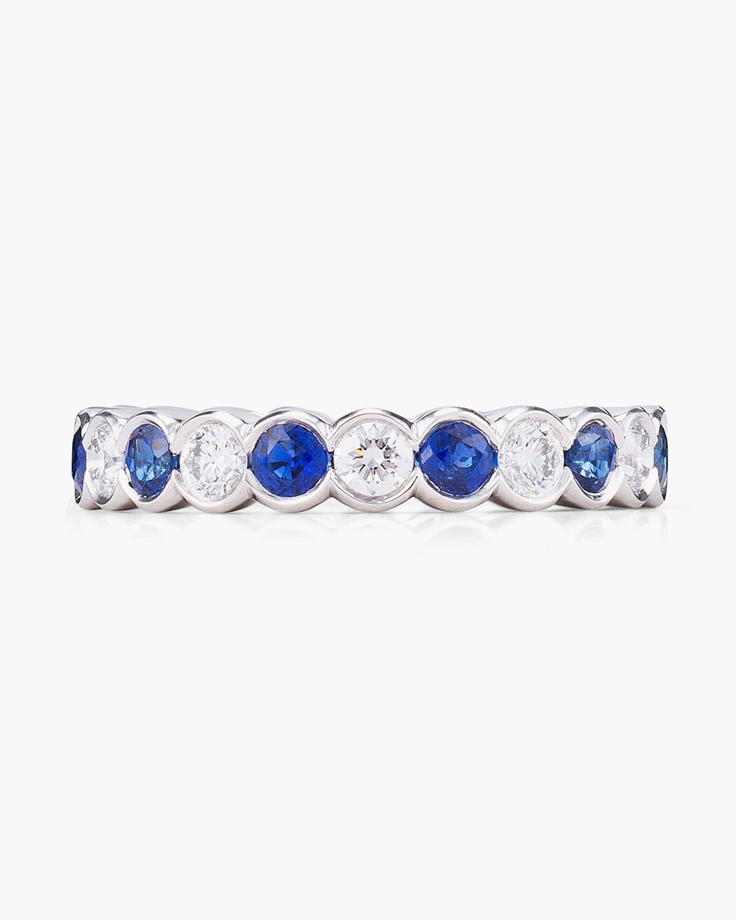 Round Cut Sapphire and Diamond Eternity Ring (0.12 carat)