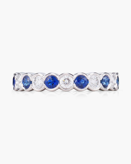 Round Cut Sapphire and Diamond Eternity Ring (0.12 carat)