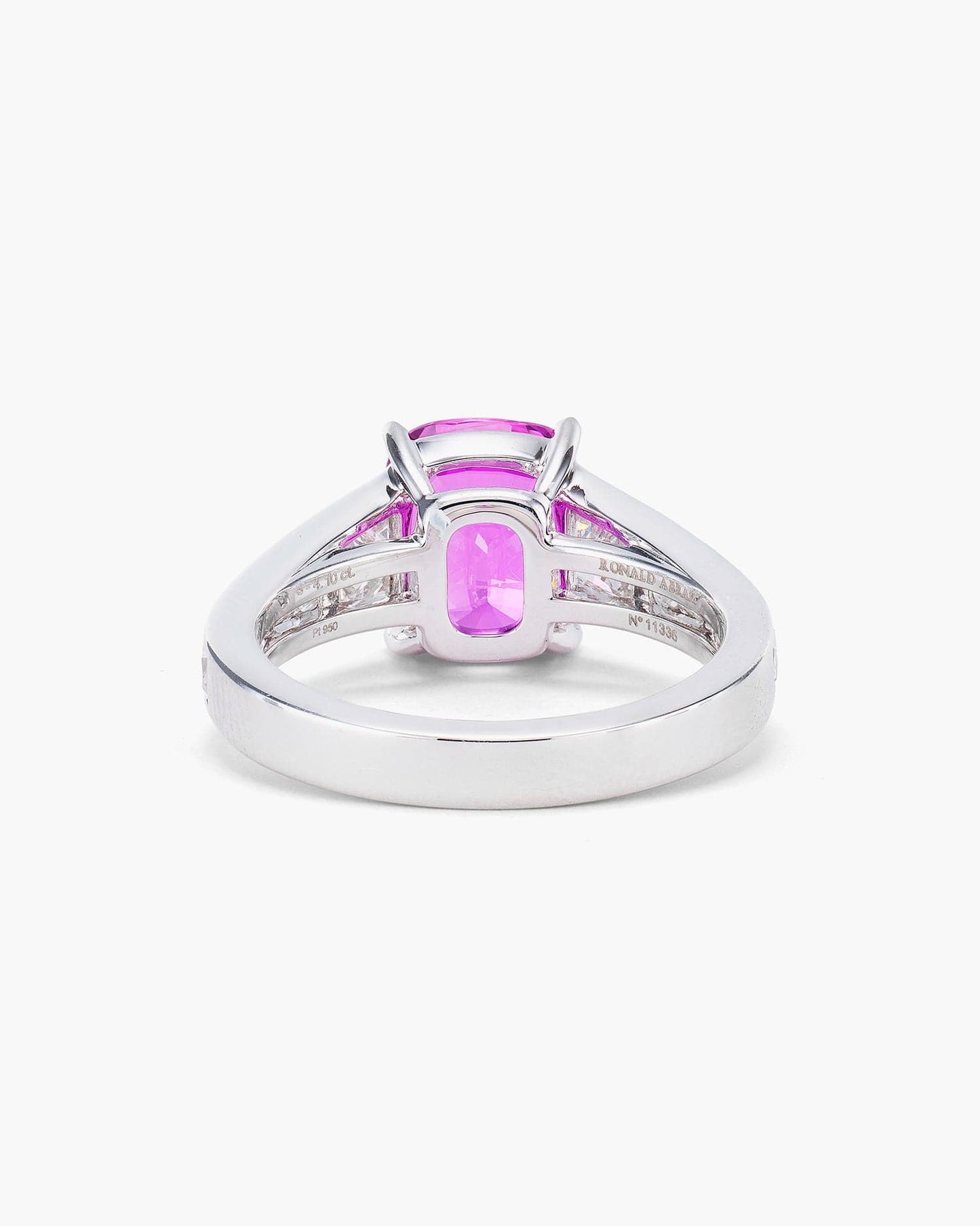 4.10 carat Cushion Cut Madagascar Pink Sapphire and Diamond Ring
