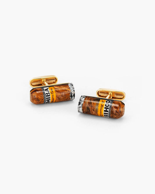 Pietersite and Jasper Hand Painted Cigar Cufflinks