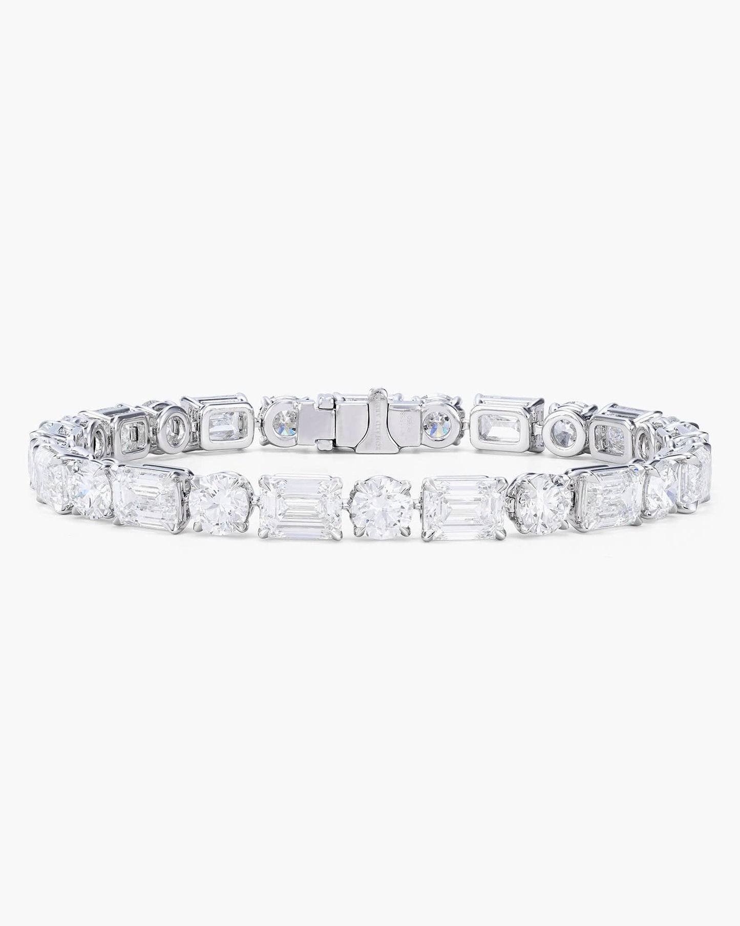 Emerald Cut and Round Brilliant Cut Diamond Bracelet (1.00 carat)