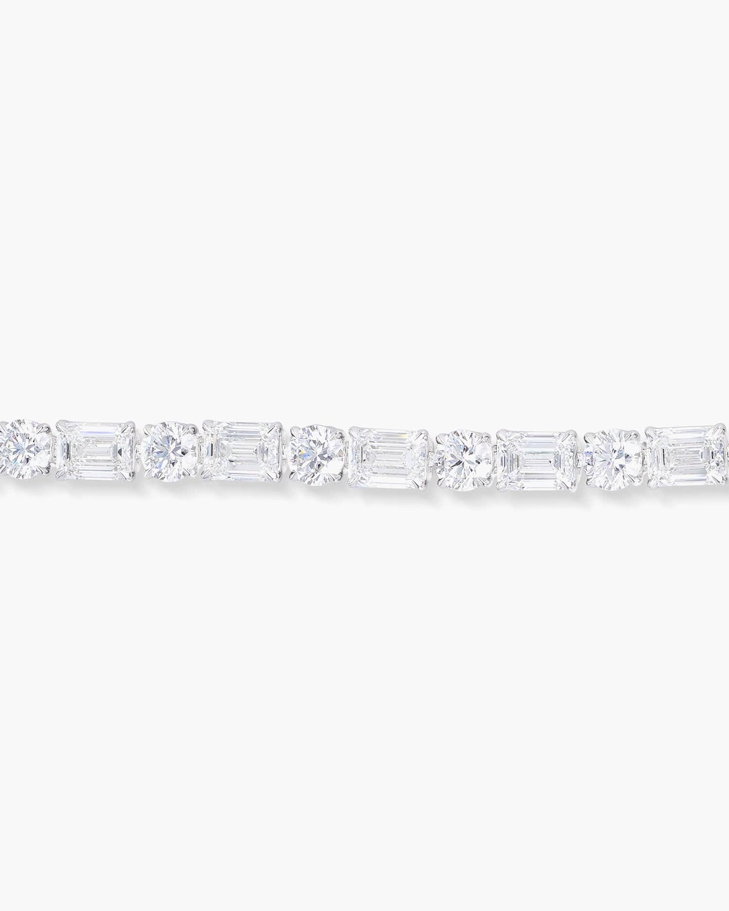 Emerald Cut and Round Brilliant Cut Diamond Bracelet (1.00 carat)