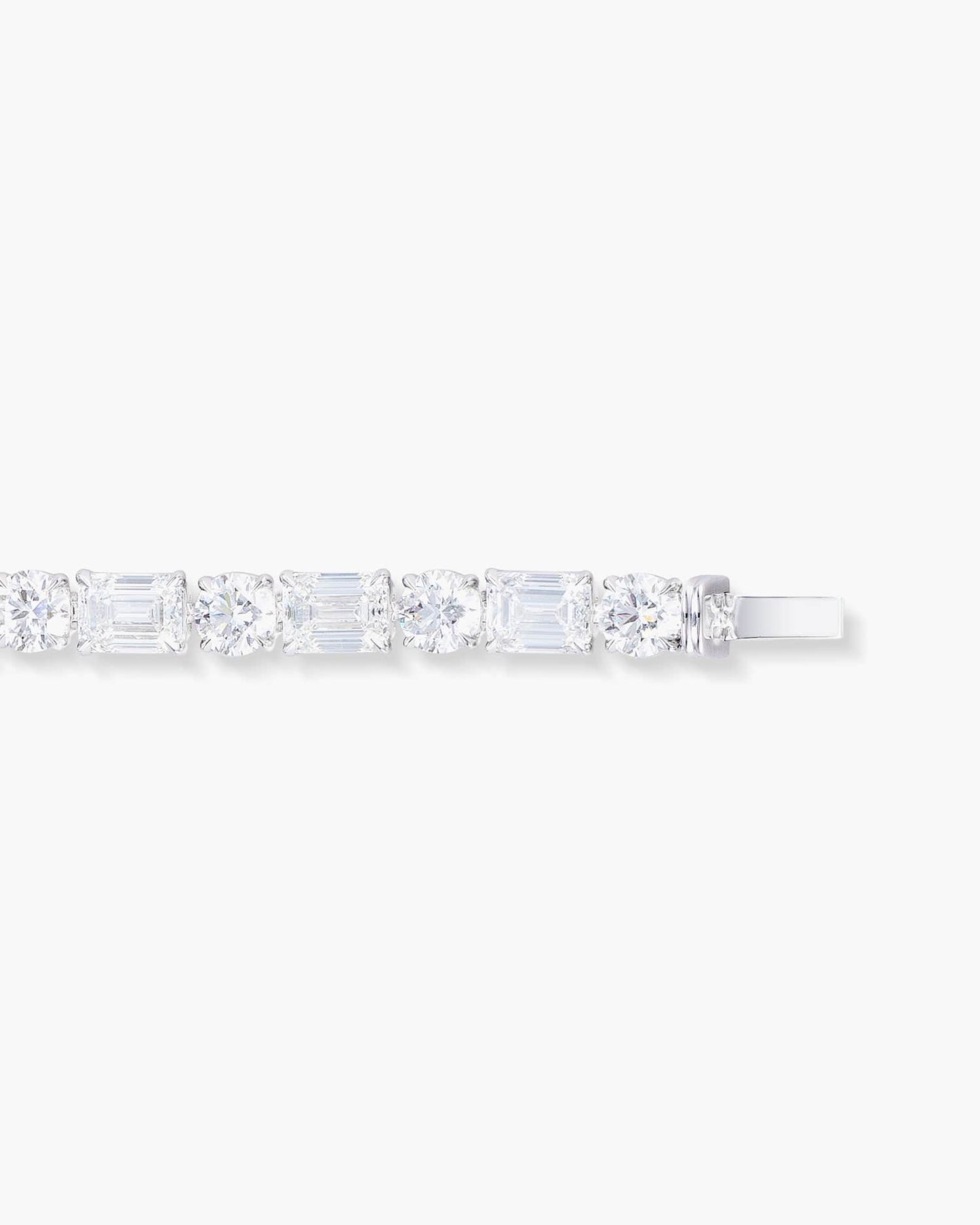 Emerald Cut and Round Brilliant Cut Diamond Bracelet (1.00 carat)
