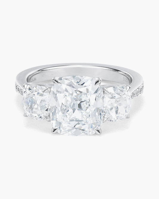 3.25 carat Antique Cushion Cut Diamond Ring