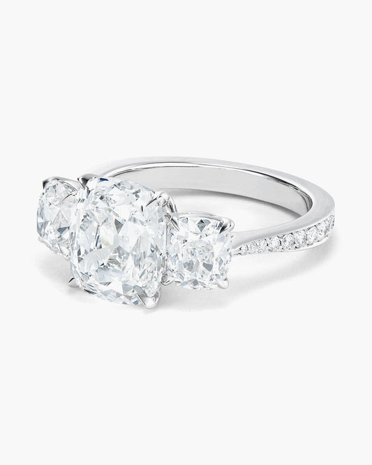 3.25 carat Antique Cushion Cut Diamond Ring