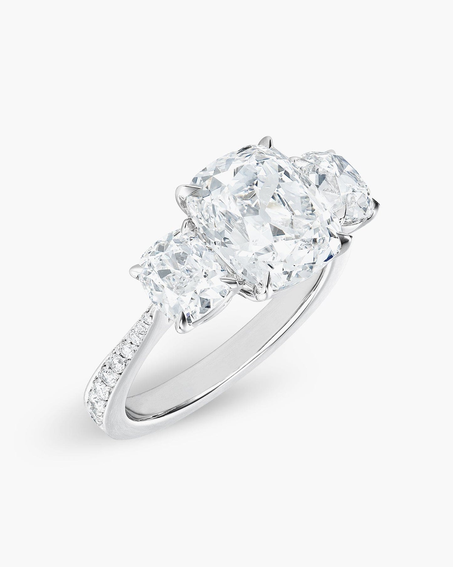 3.25 carat Antique Cushion Cut Diamond Ring